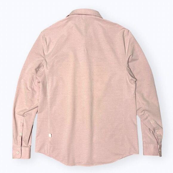 Lululemon Commission Shirt Mens M Pink Stretch Travel Button Down Hidden Pocket - Picture 3 of 10